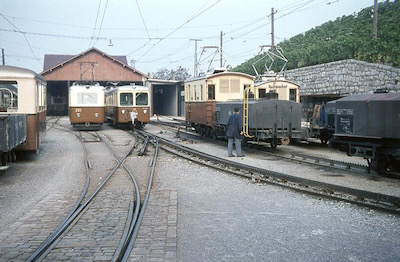 AL Dépot Aigle, Rollmaterial alle Typen, 1967
