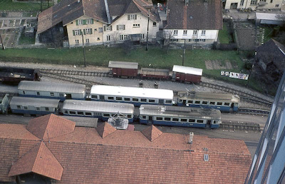 WSB Bahnhof Menziken vom Al-Hochhaus, 1965