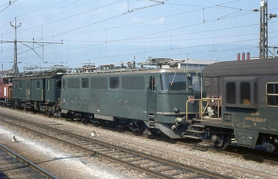 SBB Ae 4/6 III, ehemalige Gasturbinenlok, Yverdon, 1972