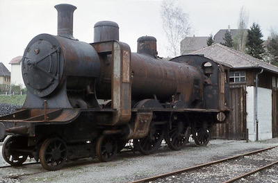 SBB, Depot Biel, Aufgleisungs-Dampflokomotive A 3/5 713, Aufnahme 1958