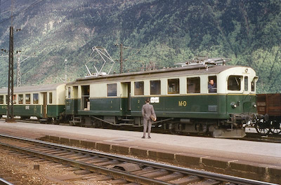 MO Triebwagen mit Einheits-Personenwagen, Martigny, 1963