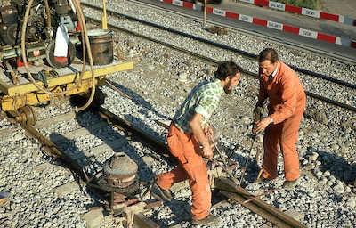 WSB Distelberg Süd, Schienenschweissen, 1976