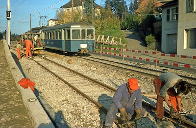 WSB Distelberg, neues Geleise, 1976