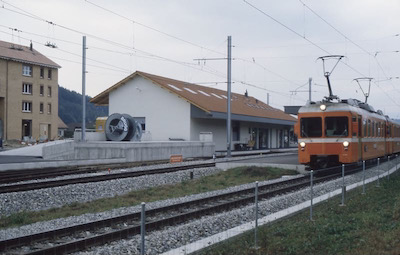 WSB Gränichen, neuer Bahnhof in Betrieb, 1985