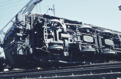SBB Muri, Ae 4/6 v. unten, Zusammenstoss Lastwagen, 1958