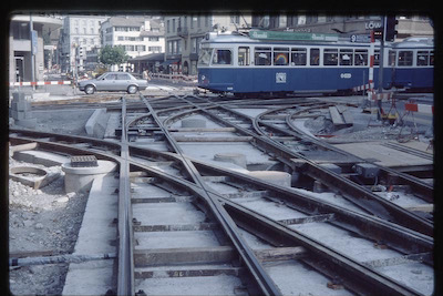 VBZ Bellevue, Geleisebau, 1985