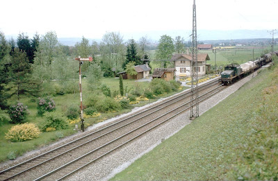 SBB Blockstation mit Park bei Rheinfelden, Ce 6/8, 1964