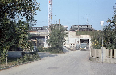 SBB Brugg, Abzweigung der Umfahrungslinie im Bau, 1965