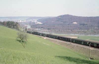 SBB Bözberglinie mit Aare, Habsburg, Brugg, 1967