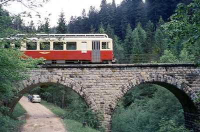 CJ Viadukt bei Bollement, Triebwagen, 1963