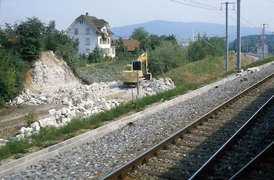 SBB Rupperswil, Strassen-Überführung abgebrochen, 1984
