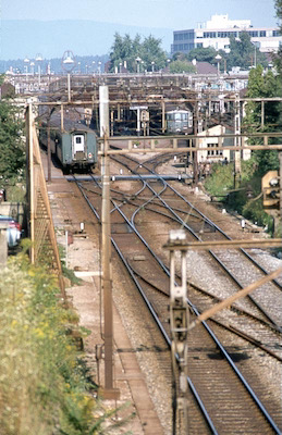 SBB Aarau, Einfahrt West, Zoom-Aufnahme, 1979