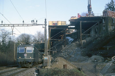 SBB Aarau, Gerüst Tunnelbau West, 1991