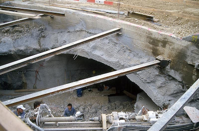 SBB Aarau, alter Tunnel abgedeckt, Fj. 1994