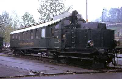 RVT, Diesel-Triebwagen ABm 2/5 9 ausgestellt im Verkehrshaus Luzern, Aufnahme 1974