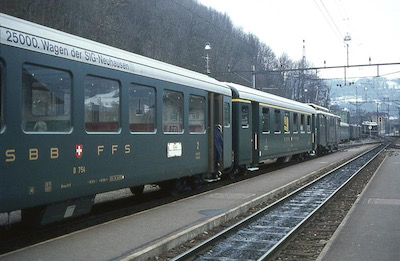 SBB Brünigbahn, Giswil, 25'000. Wagen SIG, 1970