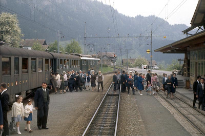 SBB Brünigbahn, Lungern, alte Vierachser, 1963