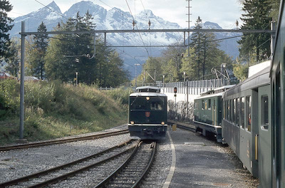 SBB Brünig-Hasliberg, Kreuzung, Apr. 1983