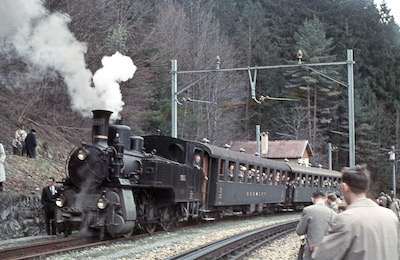 SBB Brünigbahn, Dampf, Ausweiche Meiringen-Brünig, 1956