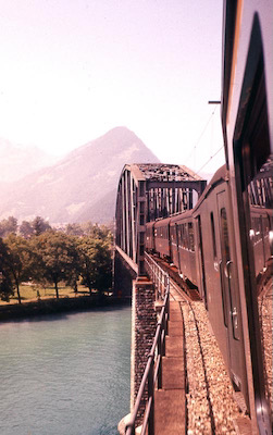 SBB Brünigbahn, Aarebrücke Interlaken, 1962