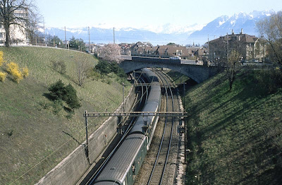 SBB Lausanne, Einfahrt von Renens, 1993