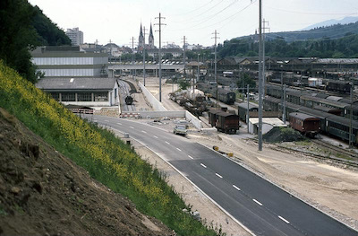 SBB Olten, neue Basler Linie gedeckt, 1979