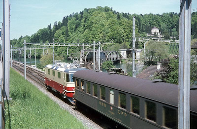 SBB Luzern-Fluhmühle, Abzweigung Zürich, Re 4/4 II TEE, 1969