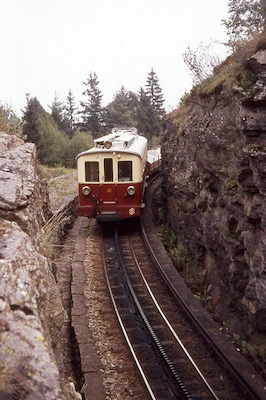 MC Alter Triebwagen in der Zahnstange, 1967