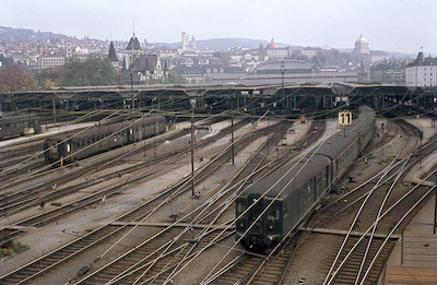 SBB Zürich HB vom alten Reiterstellwerk, 1965