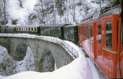 RhB Kleine Brücke vor Peist, 1968