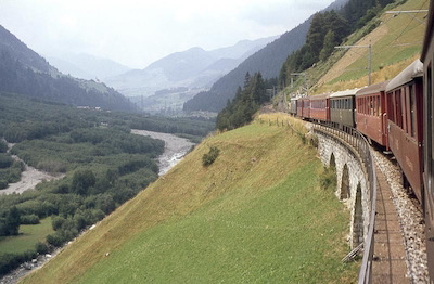 RhB Glacier-Express, unterhalb Disentis, 1967