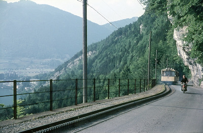 BrMB, Axenfels unterhalb Morschach, Sicht auf Brunnen, Aufnahme 1967