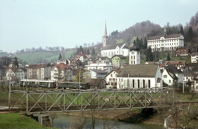 VHB Wolhusen, mit Brücke SBB, 1967