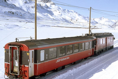 RhB Berninabahn, Lago Bianco, Winter, 1992