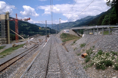 RhB Ob Saas, Baustelle, 1997
