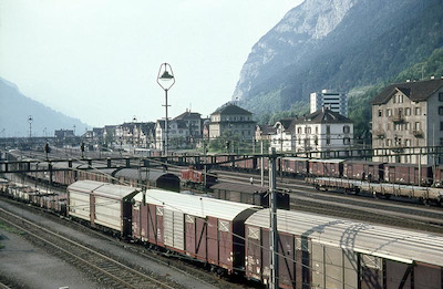 SBB Gotthardbahn, Bahnhof Erstfeld, Aufnahme 1967