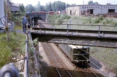 SBB, Basel-Münchenstein, Personenzug mit Re 4/4 I, Aufnahme 1965