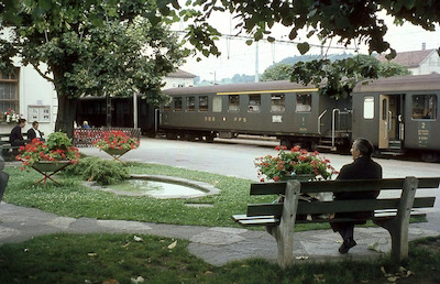 SBB, Bahnhof Porrentruy, Personenzug, Aufnahme 1966