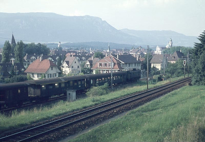 SBB, Solothurn, Linien aus Busswil und aus Burgdorf, Personenzug mit Ae 3/6 II, Aufnahme 1966