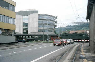 SBB, Suhr, Kreuzung mit WSB, Ae 3/6 I, Aufnahme 1986
