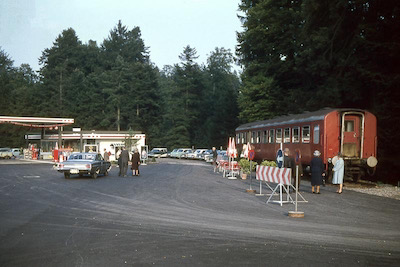 SBB, Kölliken, Tankstelle N1, Büffetwagen WR 10003, Aufnahme 1967