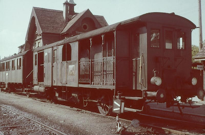 Sursee-Triengen-Bahn, Triengen-Winikon, Dampftriebwagen FZm 1/2 11, Aufnahme 1958