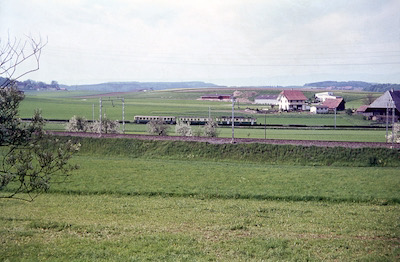 SZB, Moosseedorf, Pendelzug mit ABDe 4/4 2, Aufnahme 1969